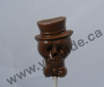 Moule à chocolat Halloween - Tête de mort sur bâton - Suçon (S-H02)