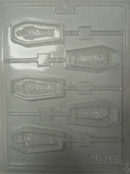 Moule à chocolat Halloween - Momie dans un cercueil sur bâton - Suçon (S-H09)