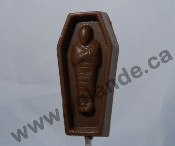 Moule à chocolat Halloween - Momie dans un cercueil sur bâton - Suçon (S-H09)