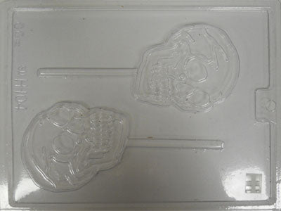 Moule à chocolat Halloween - Tête de mort - squelette sur bâton - Suçon (S-H104)