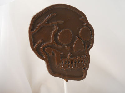 Moule à chocolat Halloween - Tête de mort - squelette sur bâton - Suçon (S-H104)