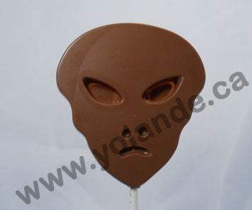 Moule à chocolat Halloween - Tête d'extraterrestre sur bâton - Suçon (S-H112)