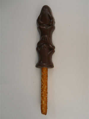 Moule à chocolat Halloween - Fantômes sur Pretzel - suçon (S-H197)