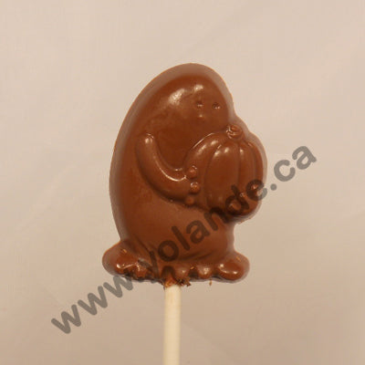 Moule à chocolat Halloween - Fantôme avec citrouille - Suçon (S-H51)