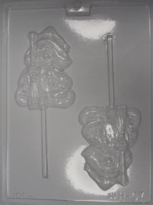 Moule à chocolat Halloween - Sorcière sur bâton - Suçon (S-H07)