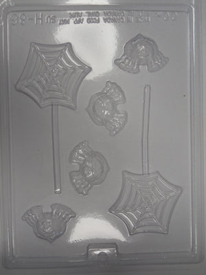 Moule à chocolat Halloween - Araignée -Toile sur bâton - Suçon (S-H86)