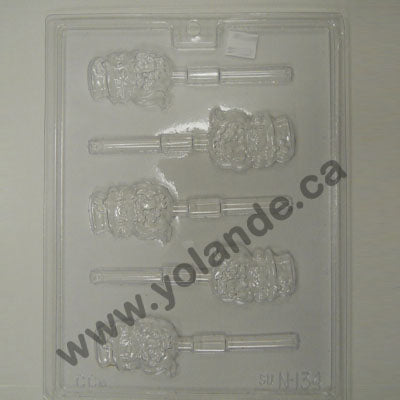 Moule à chocolat Noël - Bonhomme de Neige sur bâton - Suçon (S-N134)