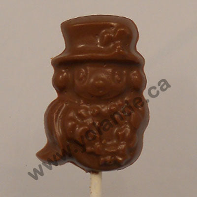 Moule à chocolat Noël - Bonhomme de Neige sur bâton - Suçon (S-N134)