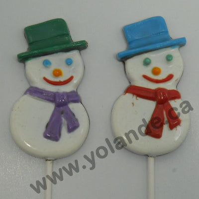 Moule à chocolat Noël - Bonhomme de Neige sur bâton - Suçon (S-N135)