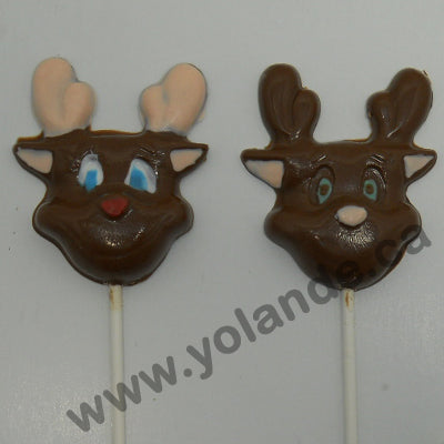 Moule à chocolat Noël - Rennes du Père-Noël sur bâton - Suçon (S-N146)