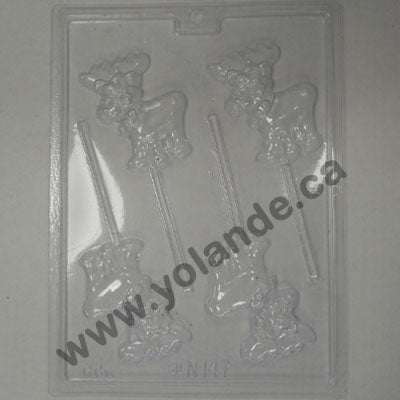 Moule à chocolat Noël - Renne sur bâton - Suçon (S-N147)