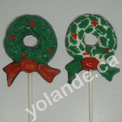 Moule à chocolat Noël - Couronne sur bâton - Suçon (S-N16)