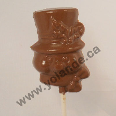 Moule à chocolat Noël - Figure Bonhomme de neige sur bâton - Suçon (S-N179)