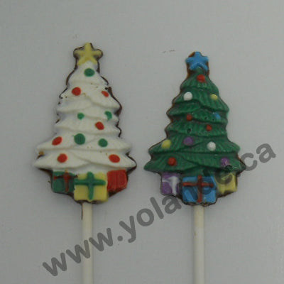 Moule à chocolat Noël - Sapin sur bâton - Suçon (S-N190)