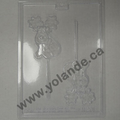 Moule à chocolat Noël - Renne sur bâton - Suçon (S-N201)