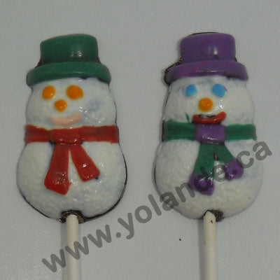 Moule à chocolat Noël - Bonhomme de neige sur bâton - Suçon (S-N214)
