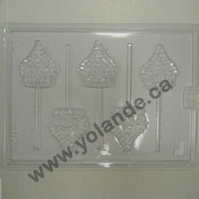 Moule à chocolat Noël - Maison pain d'épices sur bâton - Suçon (S-N218)