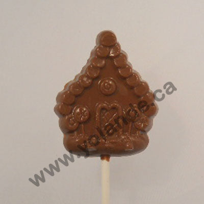 Moule à chocolat Noël - Maison pain d'épices sur bâton - Suçon (S-N218)