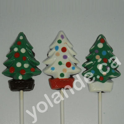 Moule à chocolat Noël - Sapin sur bâton - Suçon (S-N21)