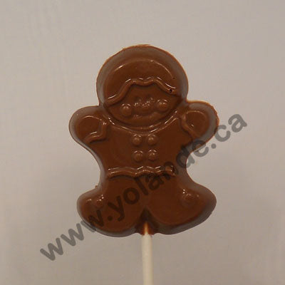 Moule à chocolat Noël - Bonhomme pain d'épice sur bâton - Suçon (S-N232)