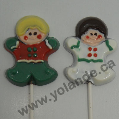 Moule à chocolat Noël - Bonhomme pain d'épice sur bâton - Suçon (S-N232)