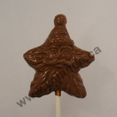Moule à chocolat Noël - Père Noël étoile, Lune sur bâton - Suçon (S-N255)
