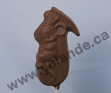 Moule à chocolat Noël - Souris sur note de musique sur bâton - Suçon (S-N25)
