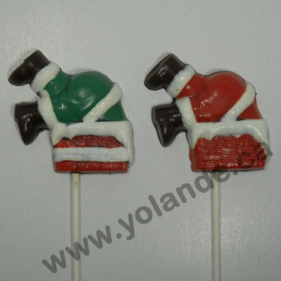 Moule à chocolat Noël - Père Noël dans la cheminée sur bâton - Suçon (S-N263)