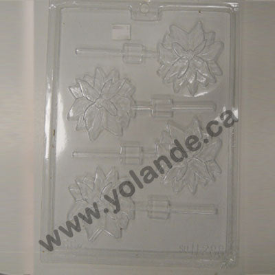 Moule à chocolat Noël - Poinsettia sur bâton - Suçon (S-N288)
