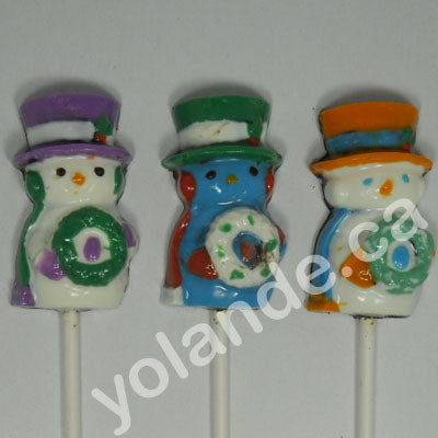 Moule à chocolat Noël - Bonhomme de neige sur bâton - Suçon (S-N29)