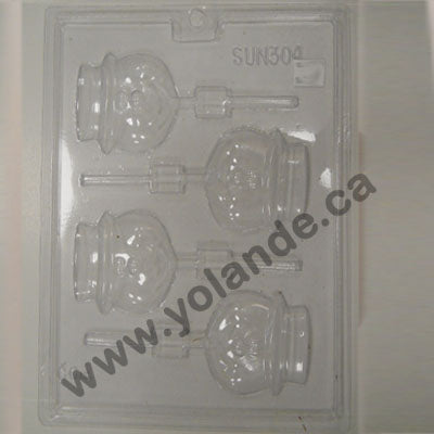 Moule à chocolat Noël - Bonhomme de neige sur bâton - Suçon (S-N304)