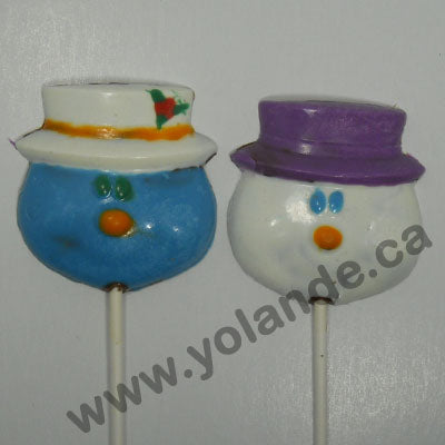 Moule à chocolat Noël - Bonhomme de neige sur bâton - Suçon (S-N304)