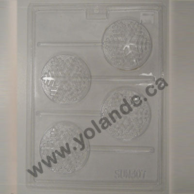 Moule à chocolat Noël - Flocon de neige sur bâton - Suçon (S-N307)