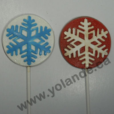 Moule à chocolat Noël - Flocon de neige sur bâton - Suçon (S-N307)