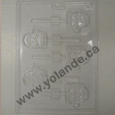 Moule à chocolat Noël - Mitaine sur bâton - Suçon (S-N313)