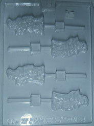 Moule à chocolat Noël - Père-Noël ancien sur bâton - Suçon (S-N34)