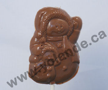 Moule à chocolat Noël - Bonhomme de neige sur bâton - Suçon (S-N42)