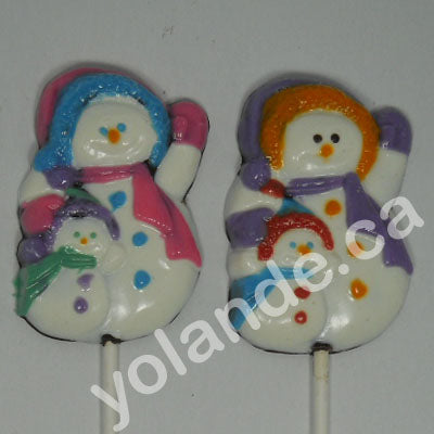 Moule à chocolat Noël - Bonhomme de neige sur bâton - Suçon (S-N42)