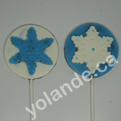 Moule à chocolat Noël - Flocon de neige sur bâton - Suçon (S-N63)