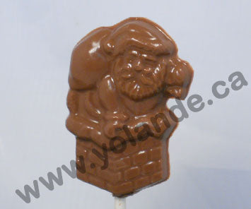Moule à chocolat Noël - Père Noël dans cheminée sur bâton - Suçon (S-N72)