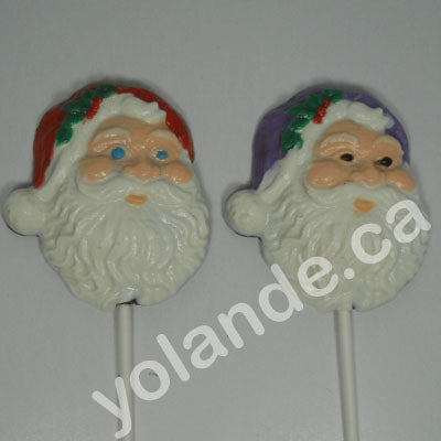 Moule à chocolat Noël - Tête de Père-Noël sur bâton - Suçon (S-N98)