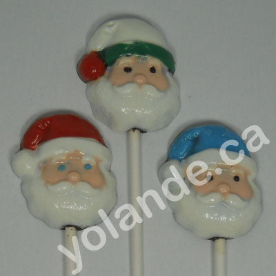 Moule à chocolat Noël - Tête de Père-Noël sur bâton - Suçon (S-N99)