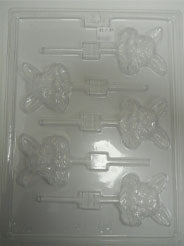 Moule à chocolat de Pâques - Tête de lapin sur bâton - Suçon (S-P04)