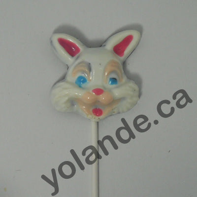 Moule à chocolat de Pâques - Tête de lapin sur bâton - Suçon (S-P04)