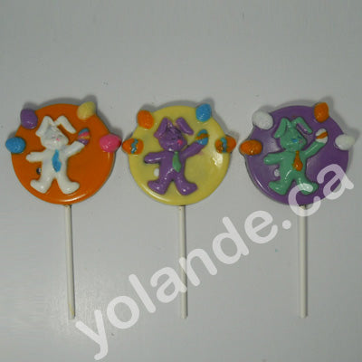 Moule à chocolat de Pâques - Lapin sur bâton - Suçon (S-P106)