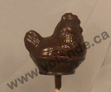 Moule à chocolat de Pâques - Poule sur bâton - Suçon (S-P22)
