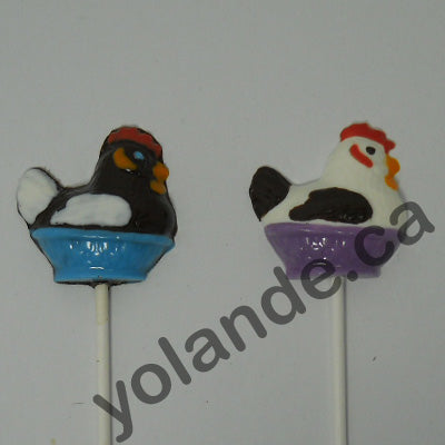 Moule à chocolat de Pâques - Poule sur bâton - Suçon (S-P22)