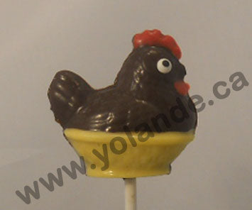 Moule à chocolat de Pâques - Poule sur bâton - Suçon (S-P22)