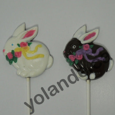 Moule à chocolat de Pâques - Lapin sur bâton - Suçon (S-P27)