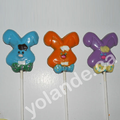 Moule à chocolat de Pâques - Lapin sur bâton - Suçon (S-P49)